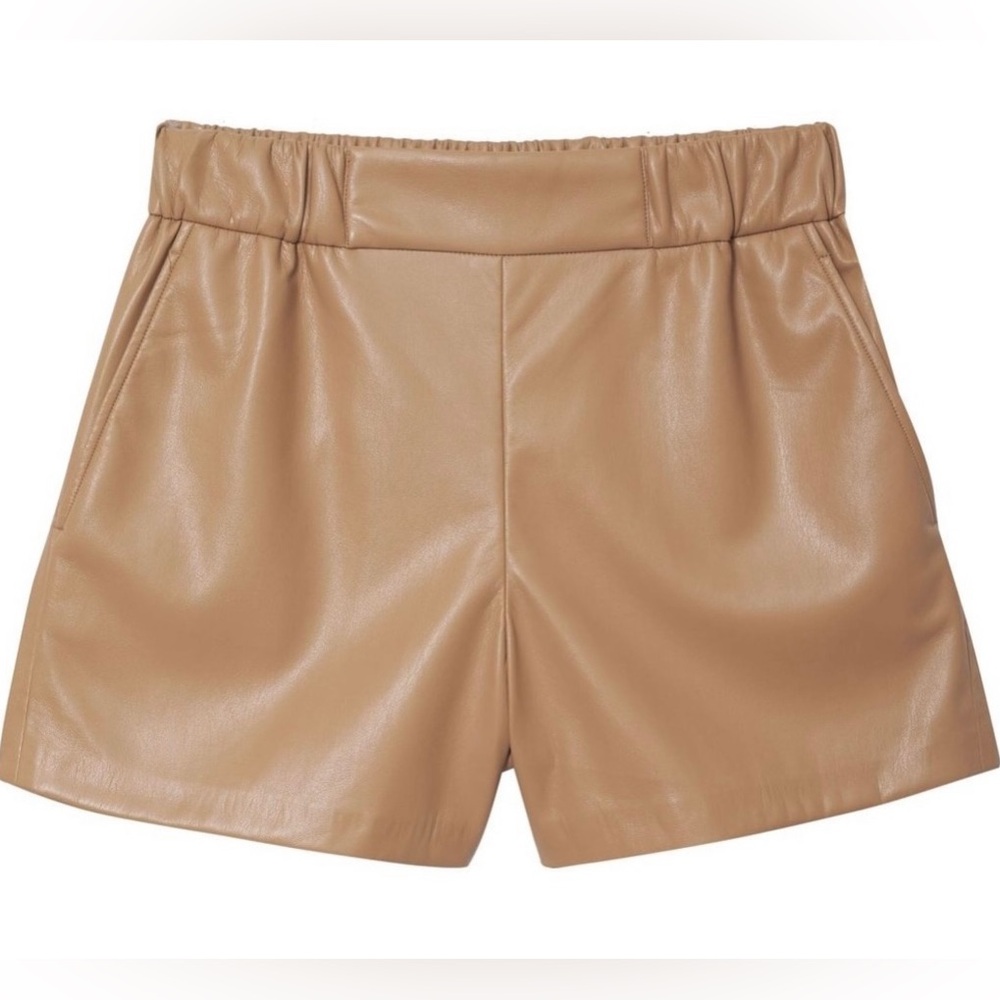 NWT! ANINE BING "Koa Faux-Leather Shorts" Size Small, retails $250